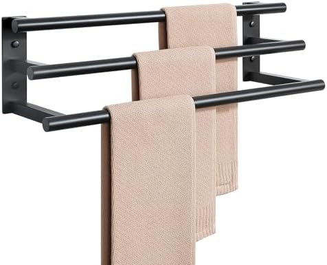 Alise 3-Towel Bar Showers 24-Inch Matte Black