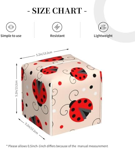 The Perfect Red Ladybug-Print Leather Tissue Box Holder