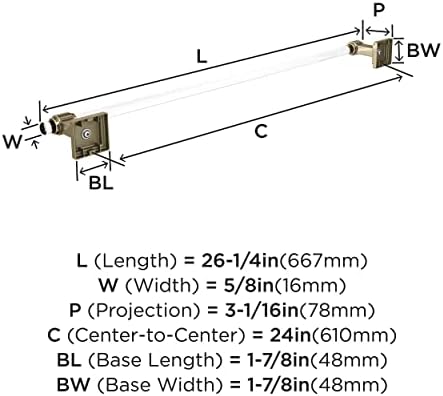 Amerock BH36064CBBZ Glacio Towel Bar Luxury Bathroom Hardware