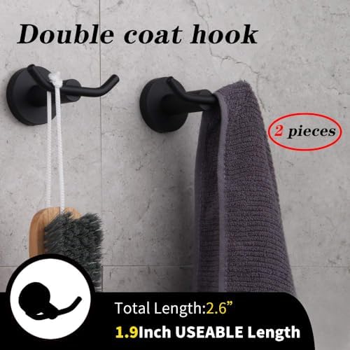 Double Pack Black Robe Hook