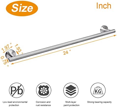 TocTen Double Pack of Heavy-Duty Stainless Steel Towel Bars