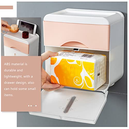 FOMIYES Bathroom Storage Box No Punching Organizer with Wall Holder