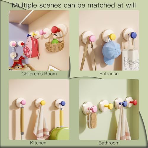 Strong 15LB Suction Cup Hooks for Bathroom Kitchen Storage