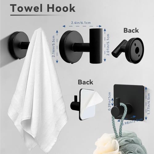 5 Piece Bathroom Hardware Set Durable 304 Stainless Steel Towel Rack