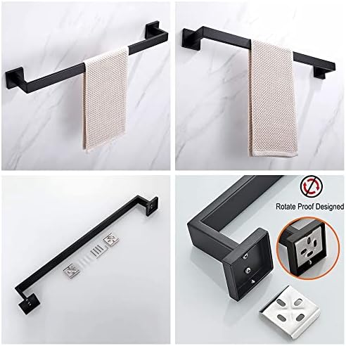 Matte Black 24-Inch Rust-Resistant Towel Bar