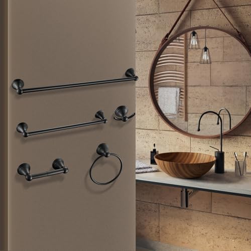 5-Piece Bathroom Accessory Set Modern Bath Hardware Space-Saving Design