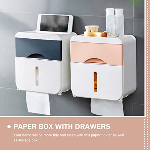 FOMIYES Bathroom Storage Box No Punching Organizer with Wall Holder