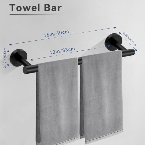 5 Piece Bathroom Hardware Set Durable 304 Stainless Steel Towel Rack