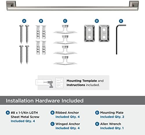 Elegant 24-Inch Brushed Nickel Towel Bar Amerock BH36024G10
