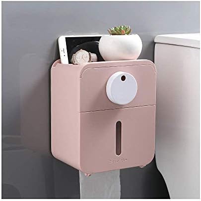 Elegant Toilet Paper Holder with Built-in Storage Pink Design