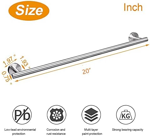 Sturdy 304 Stainless Steel Bath Towel Bar with Smooth Nickel Finish