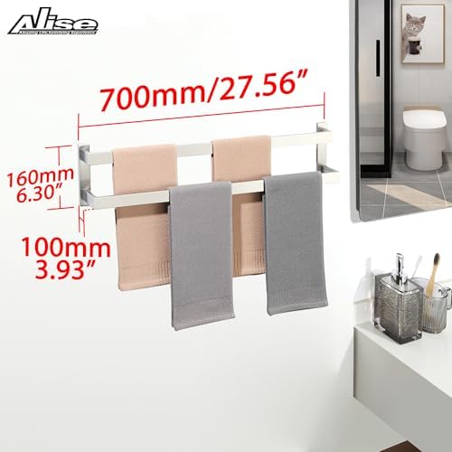 Alise Essential 28-inch Double Towel Bar Black