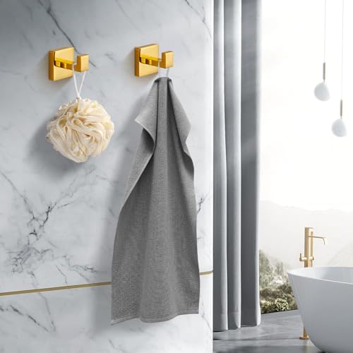 Fenas Heavy Duty Towel Hook Polished Gold 2-Pack
