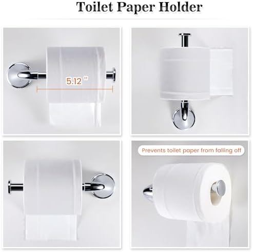 Adjustable 4-Piece Chrome Towel Holder Set