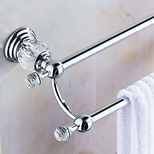 AnnBKA Towel Bar Crystal Double Towel Holder Space-Saving Towel Rack