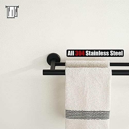JQK Black Double Towel Bar