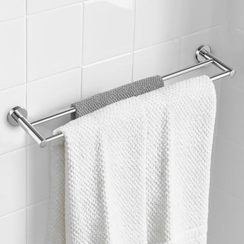BESy Adjustable 164-283 Inch Double Bath Towel Bar Retractable Rust-Resistant