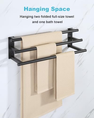 Alise 3-Towel Bar Showers 24-Inch Matte Black