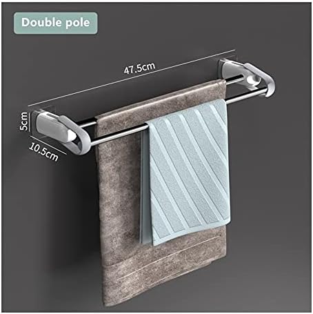 Stylish Towel Bar Space-Saving Towel Holder White stainless Steel Double Towel Rail