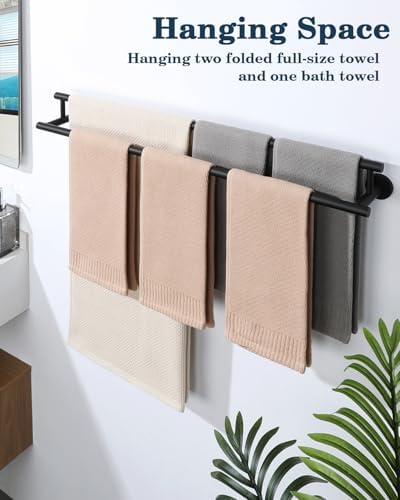 Alise Double Bath Towel Bars for Bathroom Matte Black