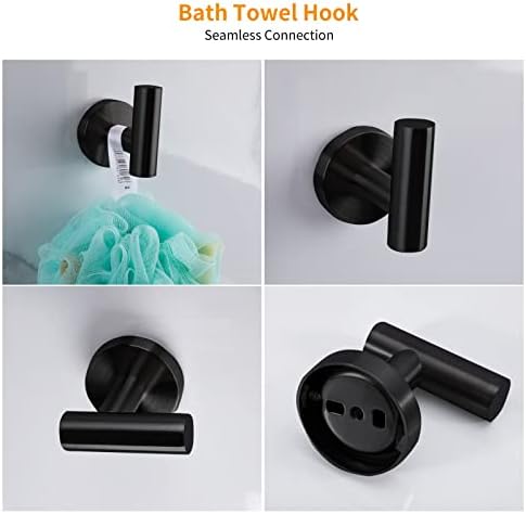 Cilee 8-Piece Matte Black Bathroom Hardware Set