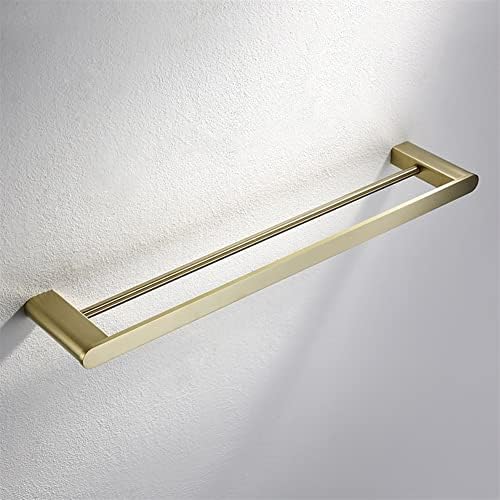 Nordic-Styled Stainless Steel Towel Bar Gold Double Rod Bathroom Hardware