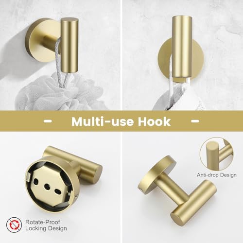10-Piece Gold Bathroom Hardware Set