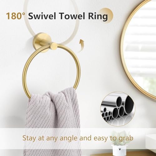 5-Piece Gold Brushed Towel Bar Set