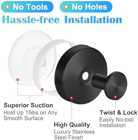 Gestarich 2-Pack Suction Cup Hooks