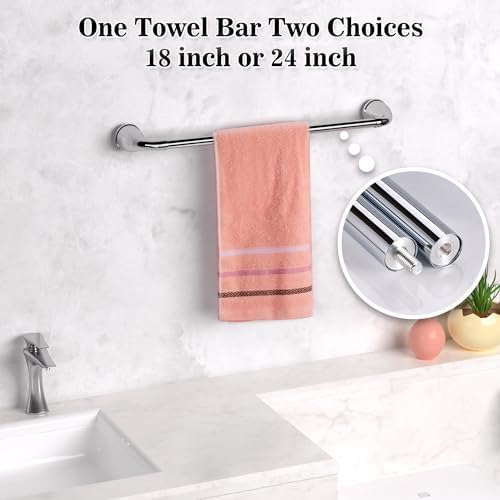 Adjustable 4-Piece Chrome Towel Holder Set