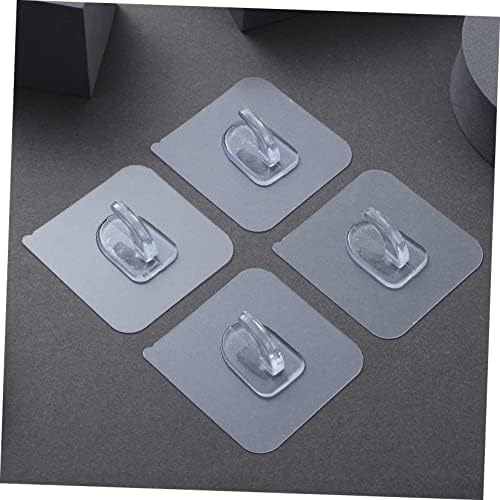 30-Piece Self-Adhesive Wall Bathroom Hooks Transparent Easy to Use