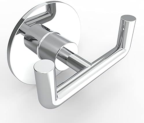Double Towel Hook Chrome Self-Adhesive Bathroom Towel Holder