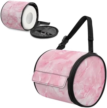 ZDCUSTOM Pink Marble Roll Paper Towel Holder Storage Bag