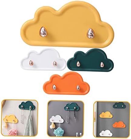 HOMSFOU 4-Piece Cloud Shape Wall Hooks