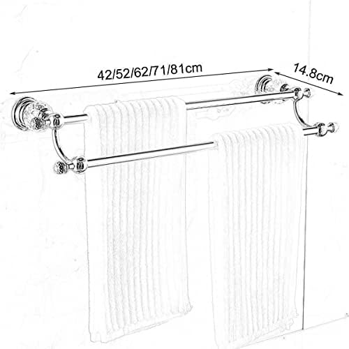 AnnBKA Towel Bar Crystal Double Towel Holder Space-Saving Towel Rack