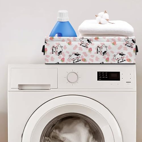 Voxugoniy Toilet Basket Tank Topper Cow Design Storage Basket