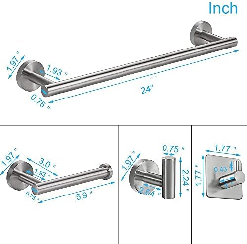 5-Piece Bathroom Set SUS304 Towel Bar Holder Set