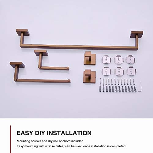 TRUSTMI Rose Gold 5-Piece Bathroom Hardware Set