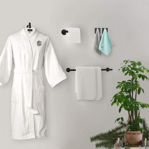 TOCTEN 5PCS Stainless Steel Bathroom Hardware Set Matte Black