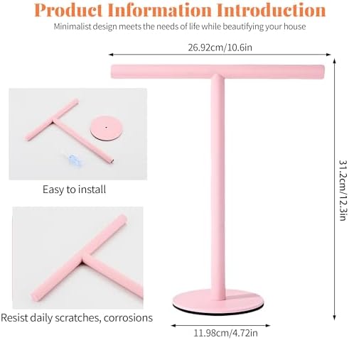 Stylish Pink Towel Holder Stand for Bathrooms kitchens or Vanities