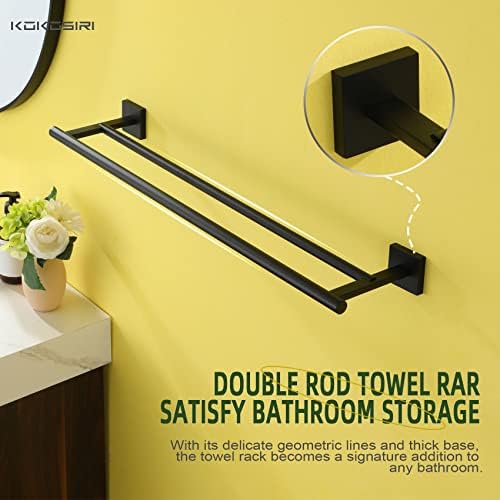 KOKOSIRI Premium 24-inch Stainless Steel Towel Rail Rust-Resistant Easy to Install