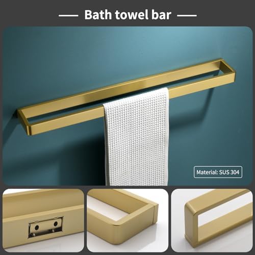 Stainless Steel Bath Towels Brushed Gold Set