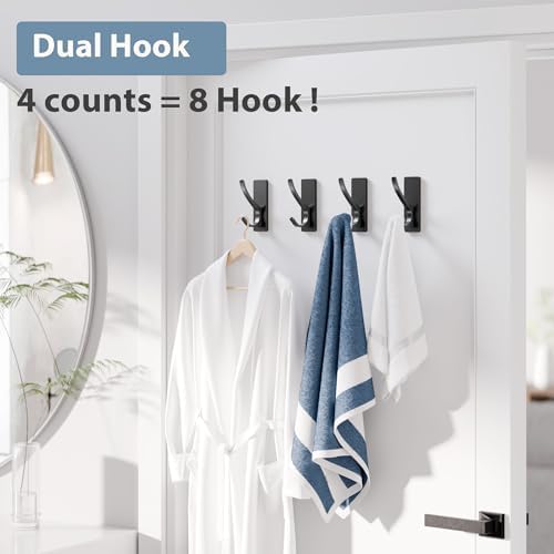 Self-Adhesive Towel Hooks Premium 13LB 4-Packad