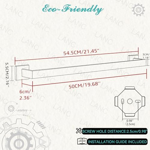 Premium 2-Piece Stainless Steel Orb Towel Bar for Bathrooms