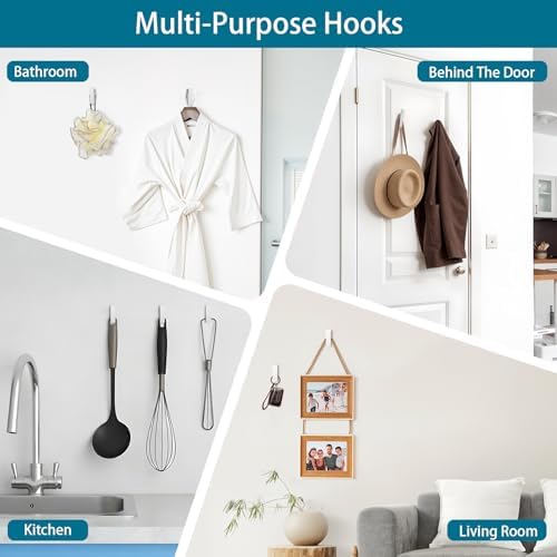 Nobtou Heavy Duty adhesive hooks for bathroom kitchen
