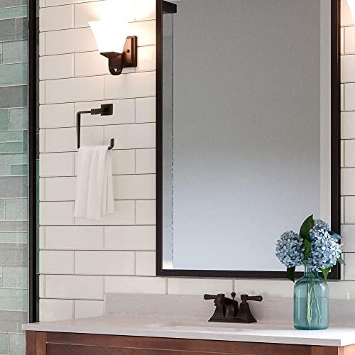 Zinc-Plated Contemporary Towel Ring CONOTAil Rubbed Bronze by Design House