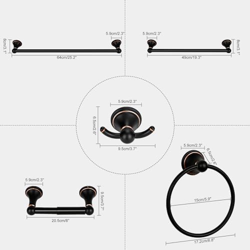 7-Piece Bathroom Hardware Set Matte Black Aluminum Stainless Steel Bathroom Set