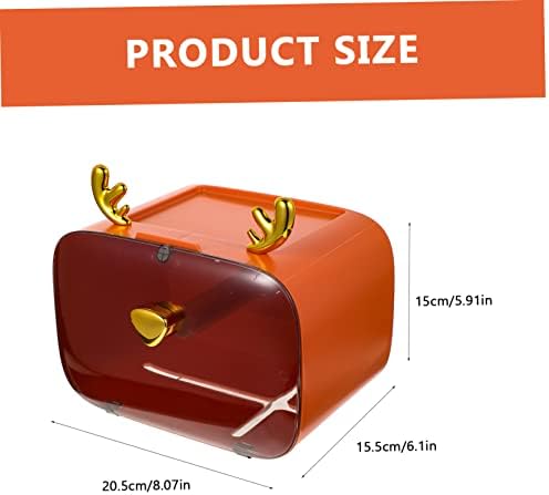 Wall-Mounted Pink Tissue Holder with Cartoon Antler Design