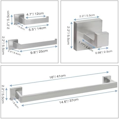 Sturdy and Stylish 4-Piece Bath Towel Holder Set