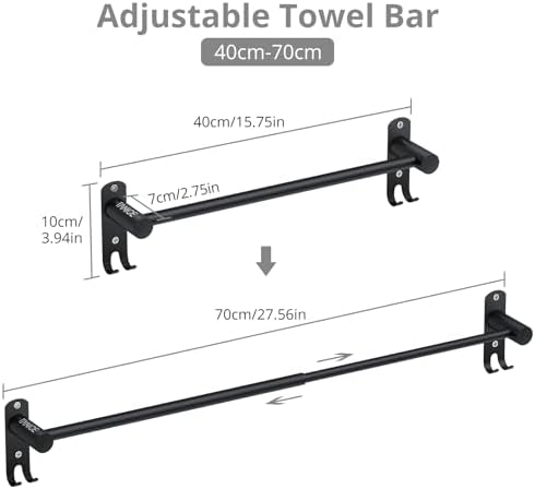Stainless Steel Towel Bar Retractable with screws for Bathroom Kitchen
